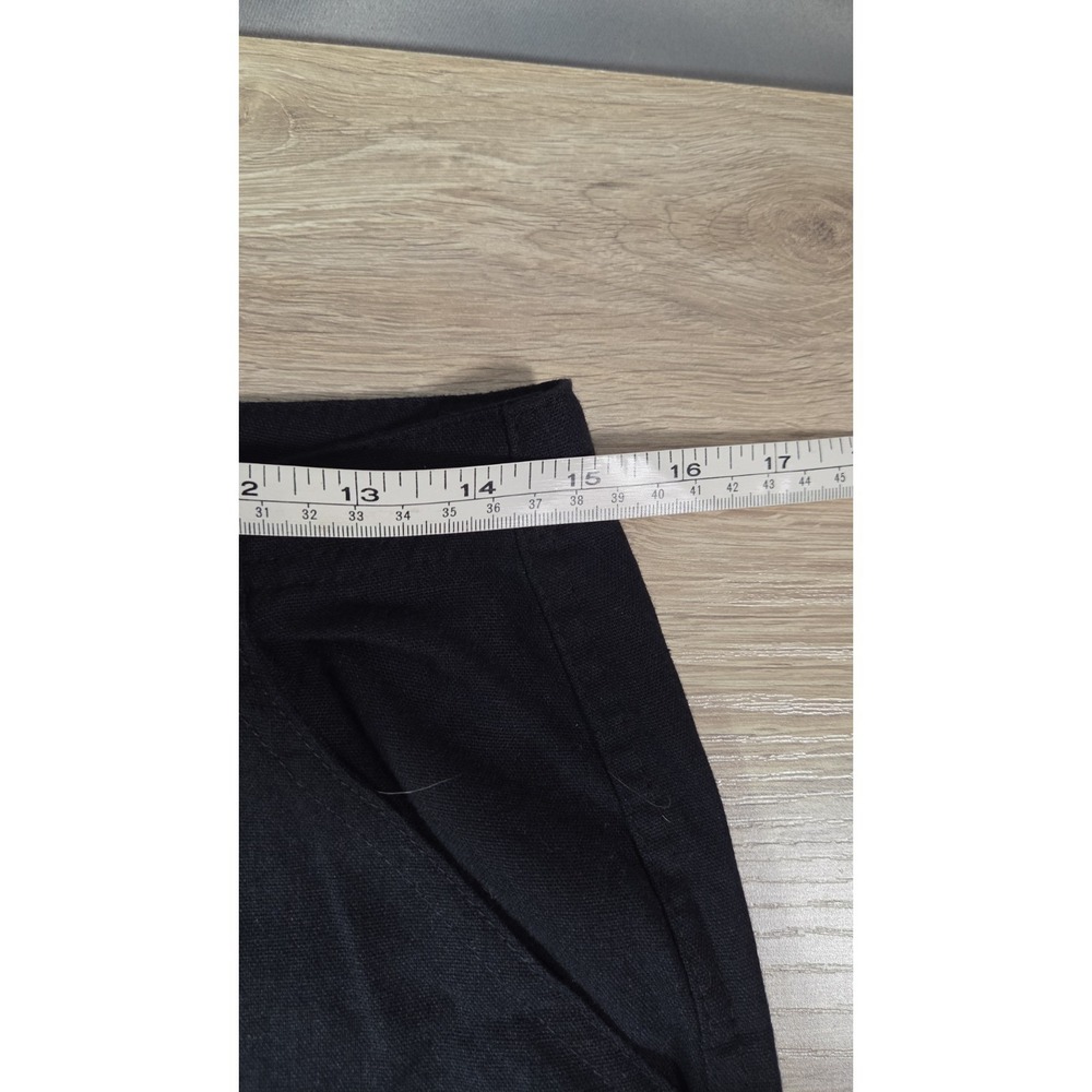 Forever 21 Women's Medium Black Linen Cargo Joggers Drawstring Waist Tie up Cuff - Picture 5 of 7